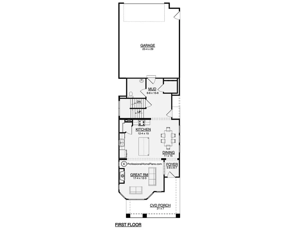 The Morel main level floor plan